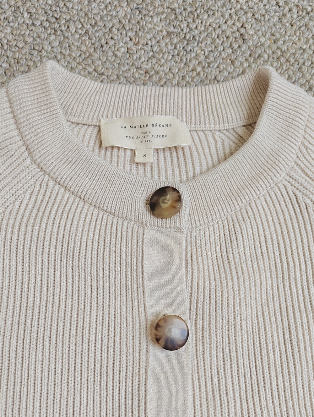 Sezane Sonnie Cardigan In Cream, Size Small - Picture 6 of 15